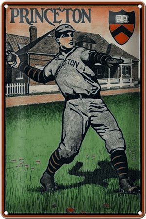 Schild Blech 20x30cm - Made in Germany - Retro Princeton Baseball Metall Deko Blechschild