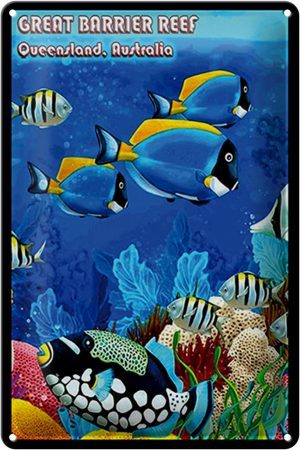 Schild Blech 20x30cm - Made in Germany - Spruch great barrier reef Queensland Metall Deko Blechschild