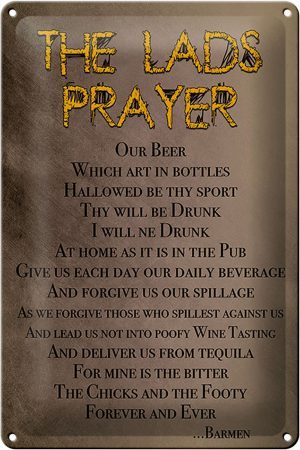 Schild Blech 20x30cm - Made in Germany - Spruch the lads Prayer our Beer which Metall Deko Blechschild