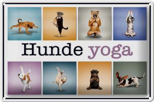 Schild Blech 30x20cm - Made in Germany - Katze Hunde Yoga Metall Deko Blechschild