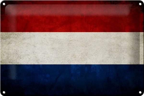 Schild Blech 30x20cm - Made in Germany - Flagge Niederlande Holland Fahne Metall Deko Blechschild