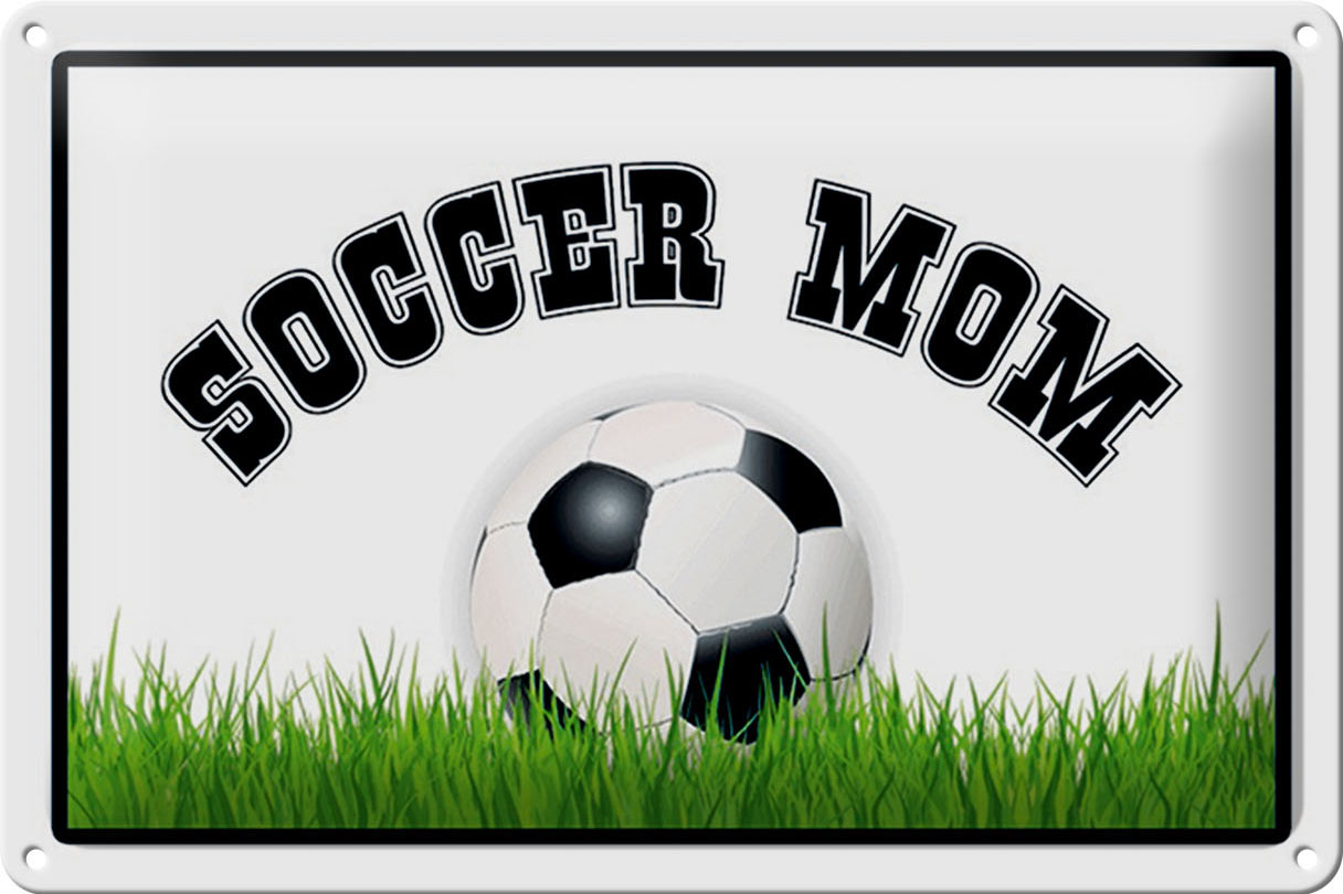 Schild Blech 30x20cm - Made in Germany - Fußball Soccer Mom Fußball Mutter Metall Deko Blechschild