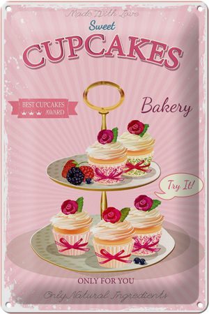Schild Blech 20x30cm - Made in Germany - Essen sweet Cupcakes best award Metall Deko Blechschild