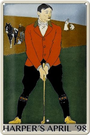 Schild Blech 20x30cm - Made in Germany - Golf Harpers April 98 Metall Deko Blechschild