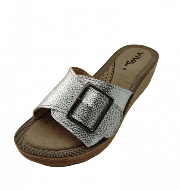 Viva Damen Clogs Pantoletten mit Absatz und Schnalle – Bild 10