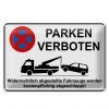 Schild Blech 30x20cm - Made in Germany - Parken Hinweis Parken verboten widerrechtlich