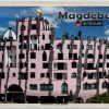 Blechschild Städte Magdeburg Hundertwasser Gebäude 30x20 cm Schild tin sign