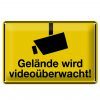 Schild Blech 30x20cm - Made in Germany - Spruch Hinweis Gelände wird videoüberwacht