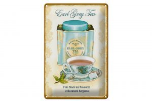 Schild Blech 20x30cm - Made in Germany - Tee Earl grey Tea black tea bergamot Metall Deko Blechschild