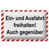 Schild Blech 30x20cm - Made in Germany - Parken Hinweis Ein-und Ausfahrt freihalten