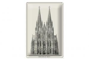 Schild Blech 20x30cm - Made in Germany - Zeichnung der Dom zu Köln Kölner Dom
