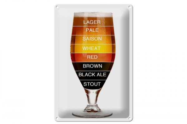 Schild Blech 20x30cm - Made in Germany - Spruch Bier Bierglas lager pale saison
