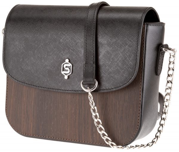 SEBASTIANSTURM Schultertasche LAURA Handtasche Damen Kalbsleder und Echtholz – Bild 13