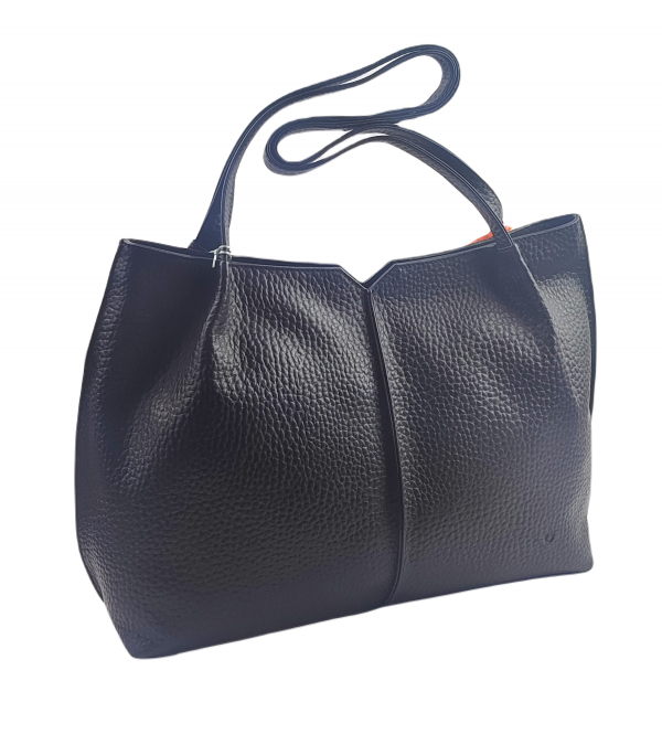 Voi Schultertasche KERA Shopper Rindsleder  Damen Schwarz