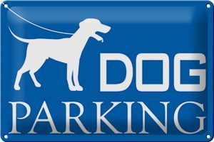 Schild Blech 30x20cm - Made in Germany - Hinweis Dog Parking Metall Deko Blechschild