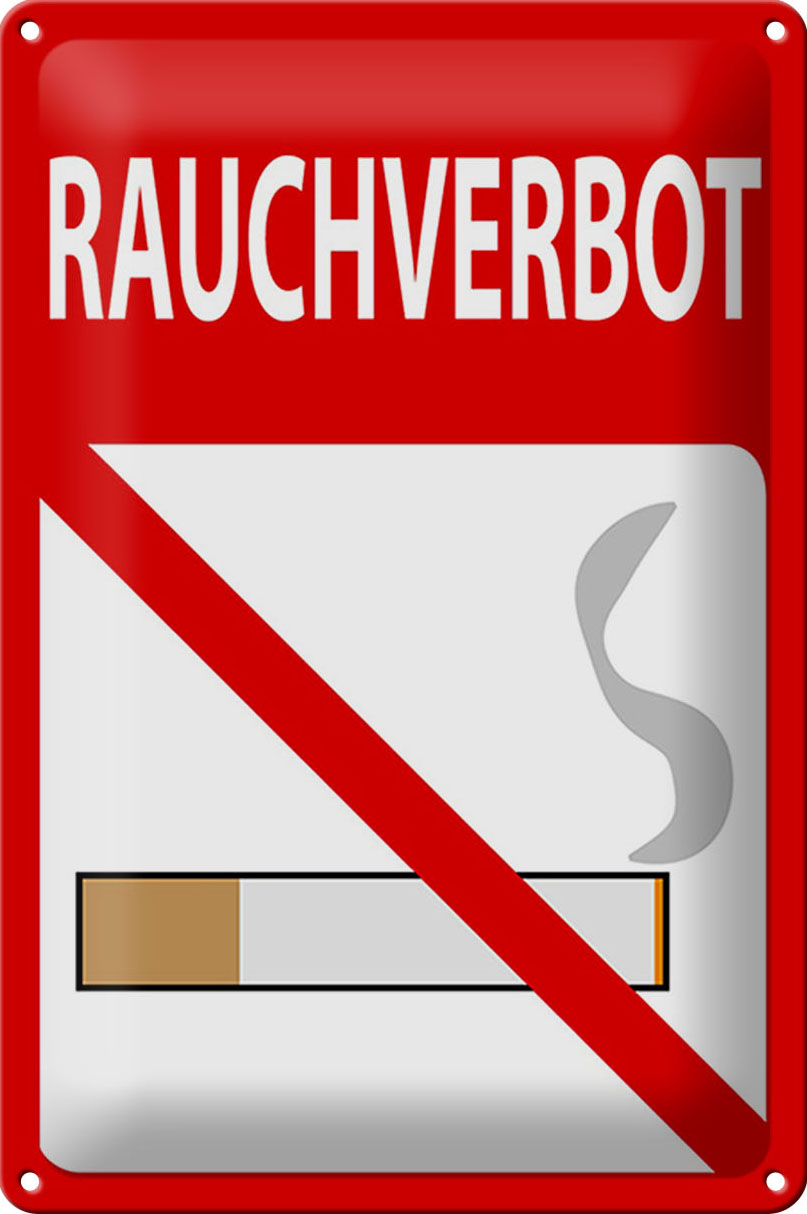 Schild Blech 20x30cm - Made in Germany - Hinweis Rauchverbot Metall Deko Blechschild