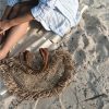 Beige Umhängetasche mit Fransen Strandtasche Einkaufstasche SUMBAWA – Bild 2