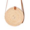 Runde Rattantasche Beige handgemachte Umhängetasche mit Kunstlederriemen Umhängetasche Boho Bali Tasche SENJA (natur) – Bild 5
