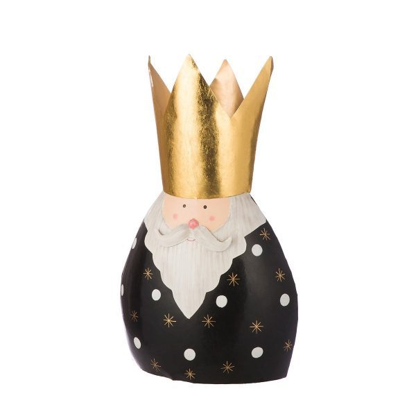 Figur König Santa, goldfarben; schwarz H.66 cm