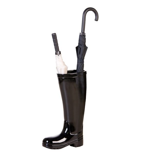 Keramik Schirmständer "Stiefel" schwarz H.45cm – Bild 2