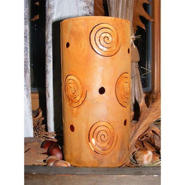 Rost Deko Windlicht Spirale | 22 cm x 10 cm | Edelrost Metalldeko Laterne – Bild 2