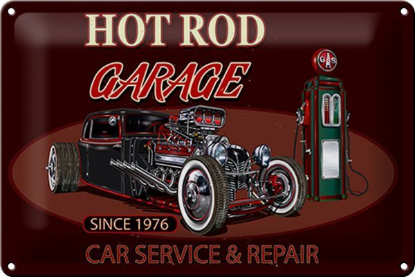 Schild Blech -Made in Germany- Auto 30x20cm hot rod Garage car service repair Metall Deko Hinweis Blechschild