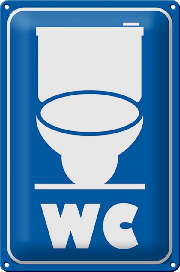 Schild Blech Hinweis -Made in Germany- 20x30cm WC Piktogramm Toilette Metall Deko Hinweis Blechschild