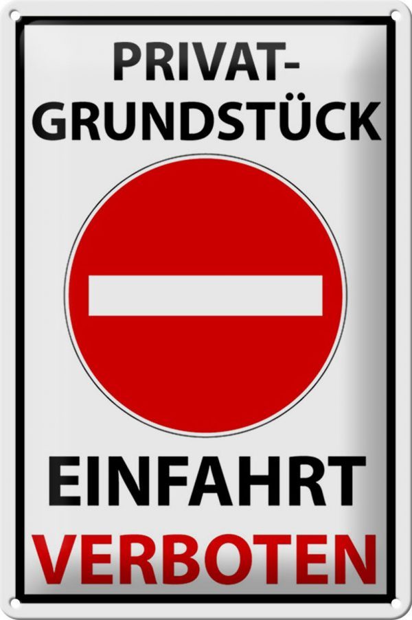 Schild Blech -Made in Germany- Halteverbot 20x30cm Privat Einfahrt verboten Metall Deko Hinweis Blechschild