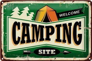 Schild Blech Retro -Made in Germany- 30x20cm Camping welcome Metall Deko Blechschild