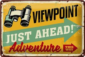 Schild Blech Retro -Made in Germany- 30x20cm Viewpoint Adventure this way Metall Deko Blechschild
