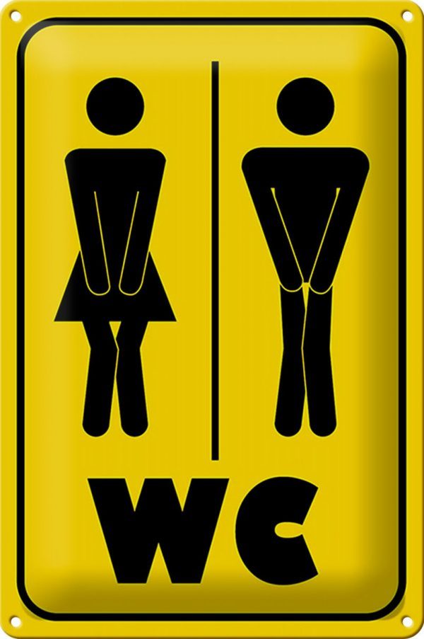 Schild Blech Hinweis -Made in Germany- 20x30cm WC Piktogramm Toilette Wandbild Metall Deko Hinweis Blechschild
