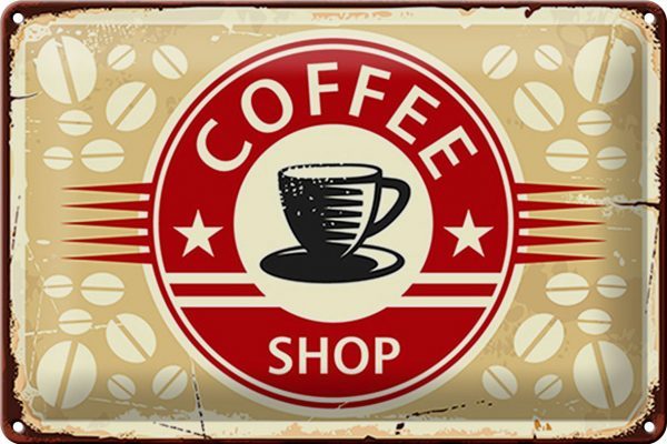Schild Blech Retro -Made in Germany- 30x20cm Kaffee Coffee Shop Metall Deko Blechschild
