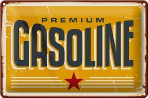 Schild Blech Retro 30x20cm -Made in Germany- Premium Gasoline Tankstelle Benzin
