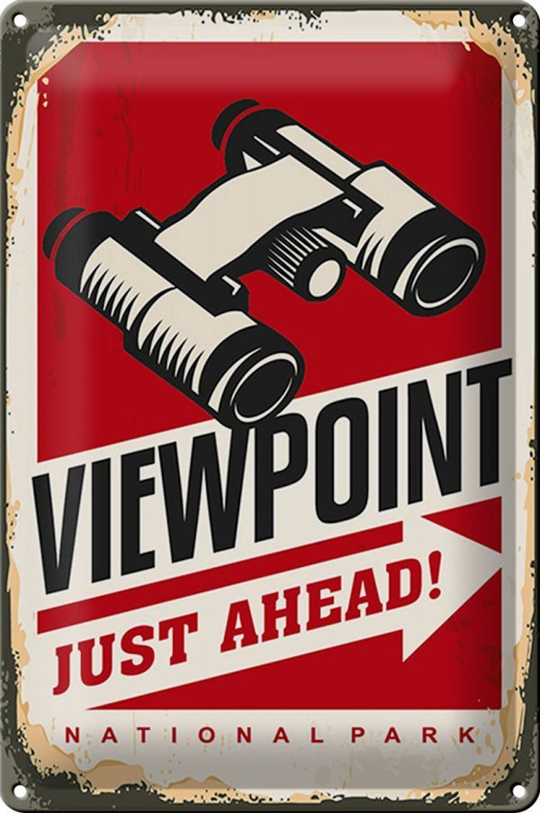 Schild Blech Retro -Made in Germany- 20x30cm Viewpoint just ahead Adventure Metall Deko Blechschild
