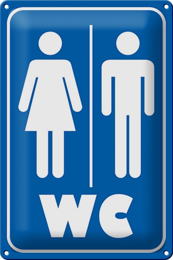 Schild Blech Hinweis -Made in Germany- 20x30cm WC Piktogramm Toilet Metall Deko Hinweis Blechschild