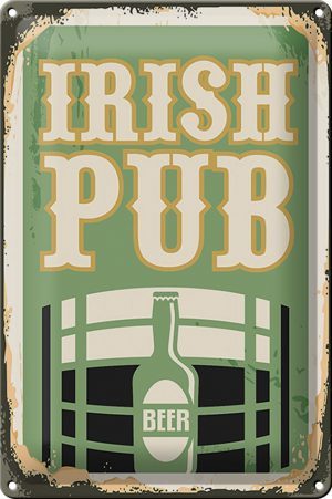 Schild Blech Retro -Made in Germany- 20x30cm Irish pub Beer Bier Metall Deko Blechschild