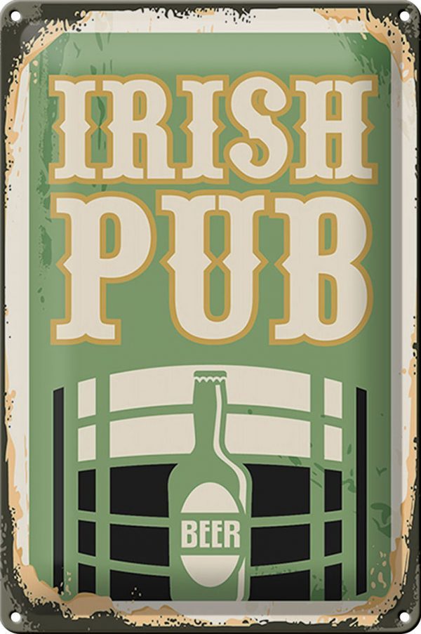 Schild Blech Retro -Made in Germany- 20x30cm Irish pub Beer Bier Metall Deko Blechschild