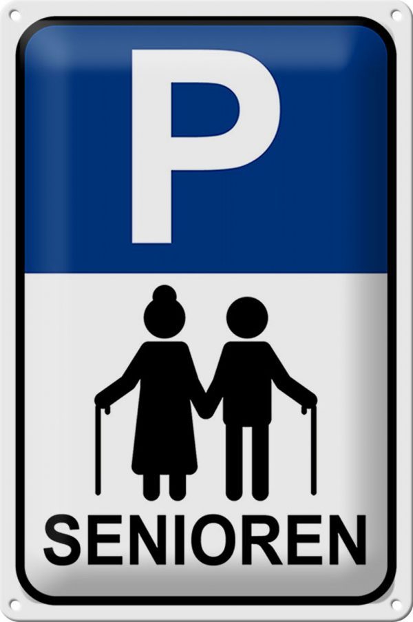 Schild Blech Parken -Made in Germany- 20x30cm Parkplatz Senioren Metall Deko Blechschild