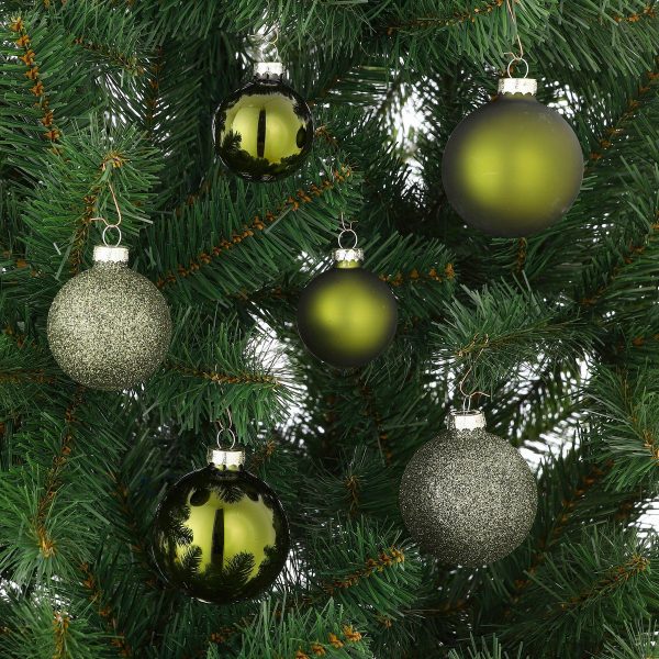 Weihnachtskugel-Set – 42 Stück – Ø7 cm – Glas – Dunkelgrün – Bild 2