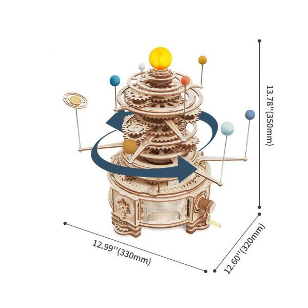 Holzpuzzle 3D-Planetenumlaufbahnen des Sonnensystems, Robotime, ST001, 34,5 x 21 x 32,5 cm – Bild 7