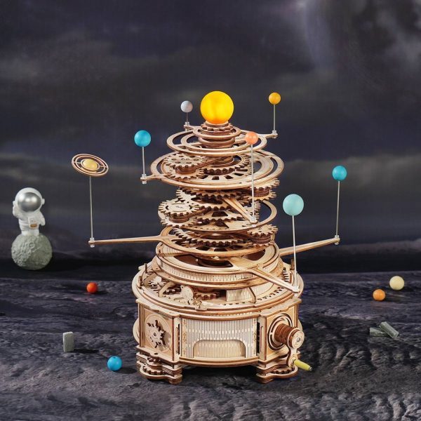 Holzpuzzle 3D-Planetenumlaufbahnen des Sonnensystems, Robotime, ST001, 34,5 x 21 x 32,5 cm – Bild 2