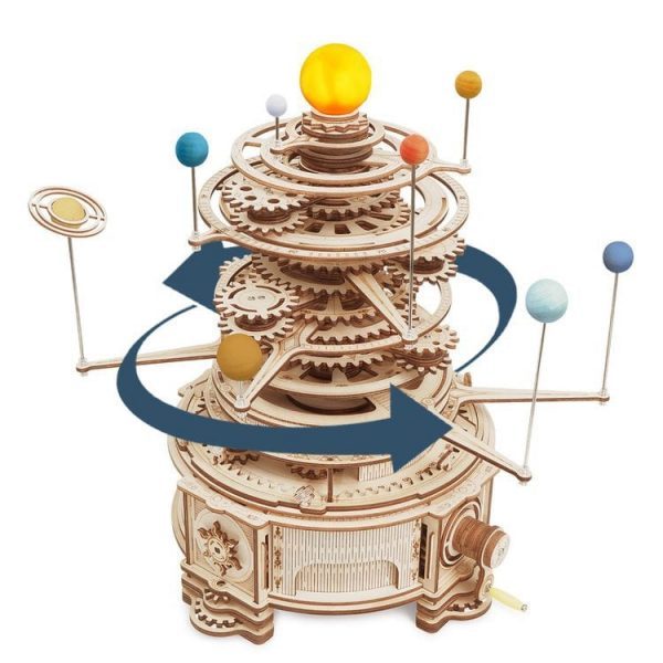 Holzpuzzle 3D-Planetenumlaufbahnen des Sonnensystems, Robotime, ST001, 34,5 x 21 x 32,5 cm