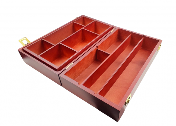 Hebold Schuhputzkasten "Schuhmacherei" – Hochwertiger Holzschuhputzkasten mit Profi-Schuhpflegemitteln, edles Accessoire aus Echtholz, perfekte Geschenkidee für Männer, Made in Germany, inkl. Schuhpflegmittel 15-teilig – Bild 5