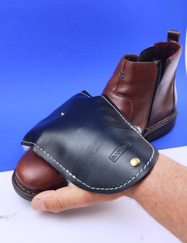 Saphir Polierhandschuh aus Leder mit Lammfell – Bild 4
