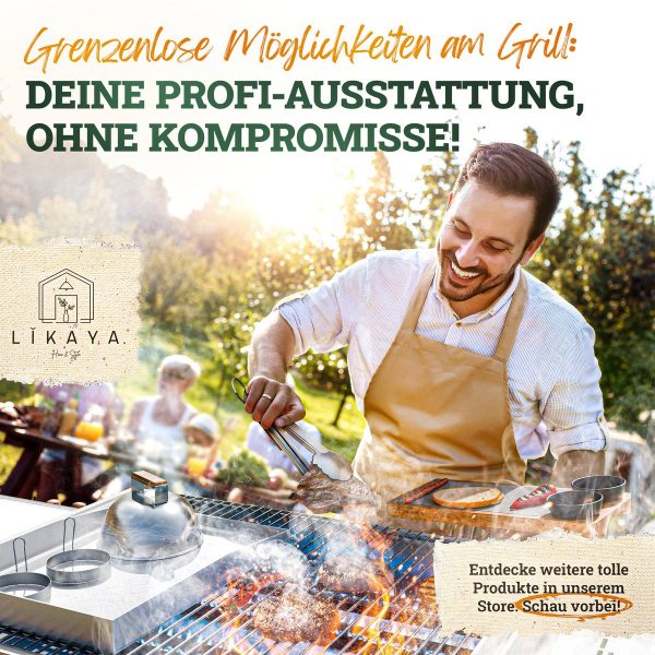 Premium Grillbesteck-Set aus Edelstahl mit Akazienholz-Griff – Bild 7