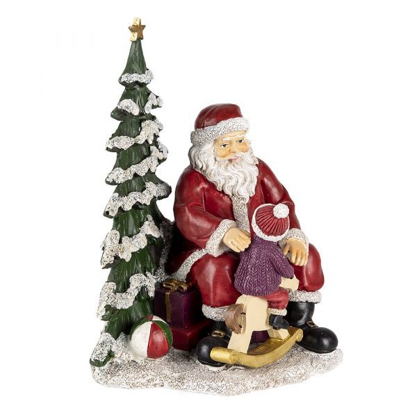 Weihnachtsmann mit Kind 16x13x22 cm – Bild 3
