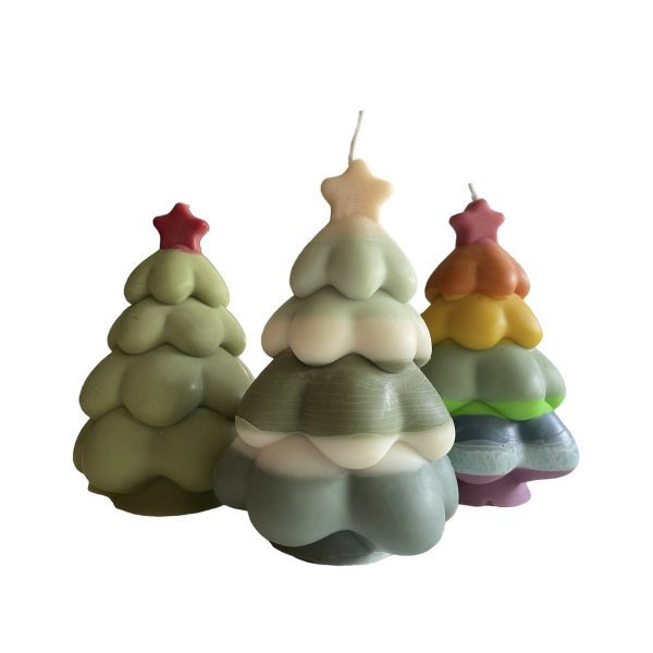 Geschichtete Weihnachtsbaum-Duftkerze – Bild 3
