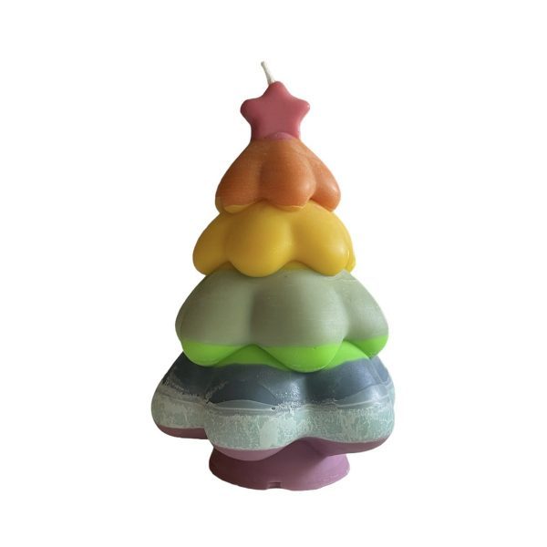 Geschichtete Weihnachtsbaum-Duftkerze – Bild 2