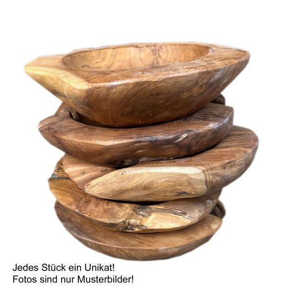 Teakholz Schale Ø 25 cm Einzigartiges Naturprodukt aus Wurzelholz – Bild 4