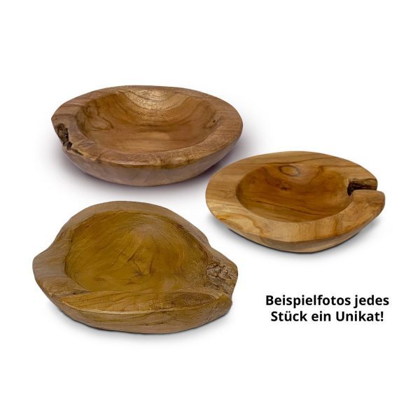Teakholz Schale Ø 25 cm Einzigartiges Naturprodukt aus Wurzelholz – Bild 9